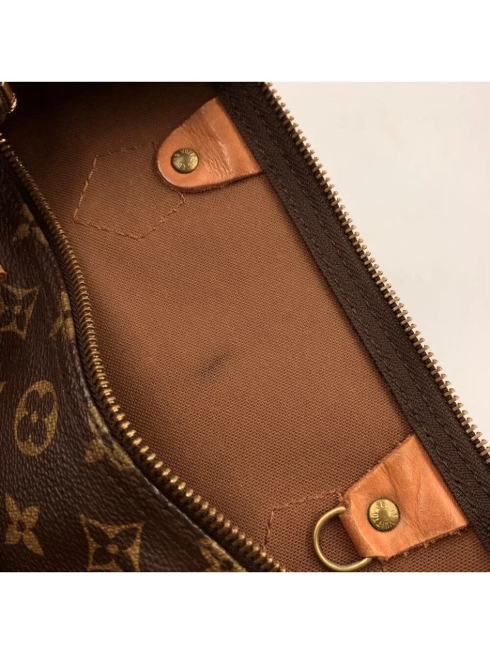 Louis Vuitton Speedy 30 Monogram Leather Brown Light Handbag Gold